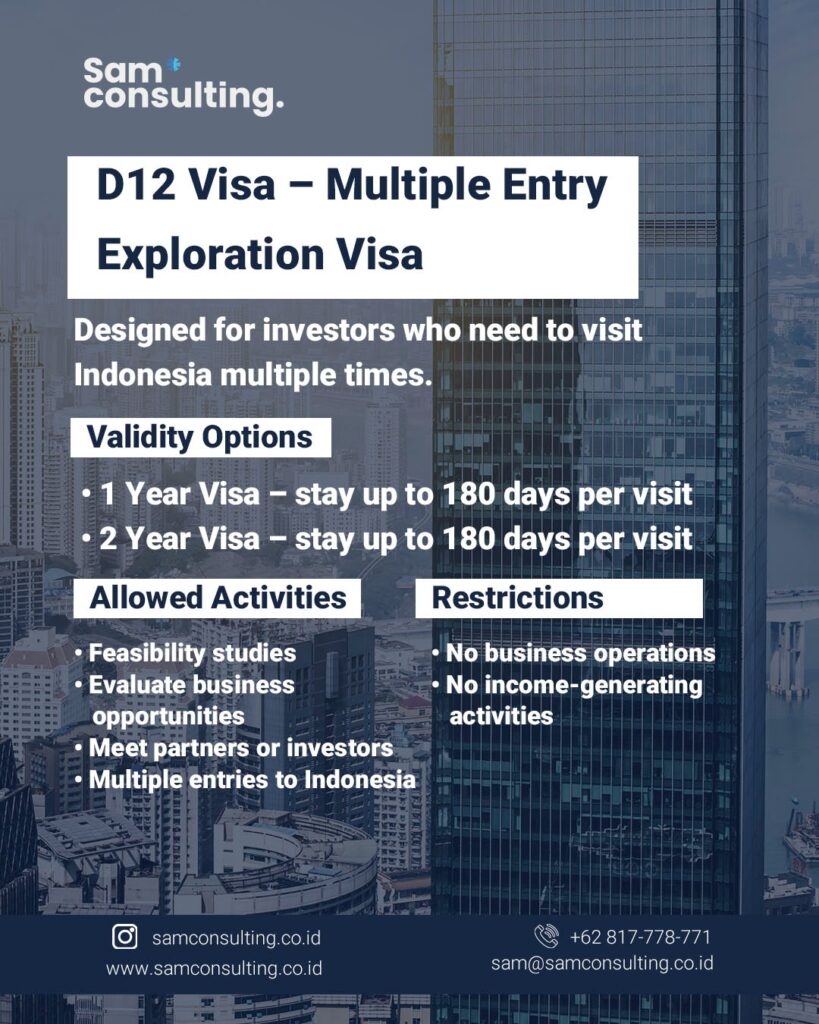 Indonesia investor visa D12