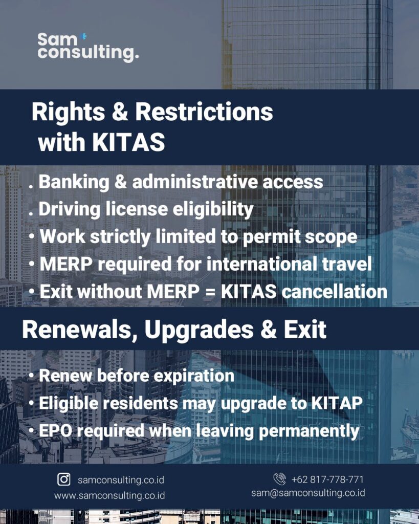 rights and restrictions with KITAS - renewal
