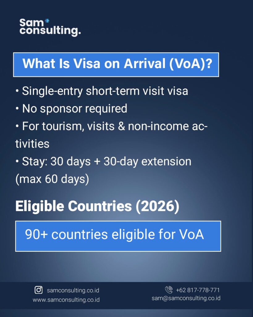 what is visa on arrival in Indonesia